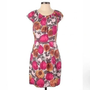 BCBGMAXAZRIA | 100% Silk Floral Begonia Cocktail Dress Size 4 Small S